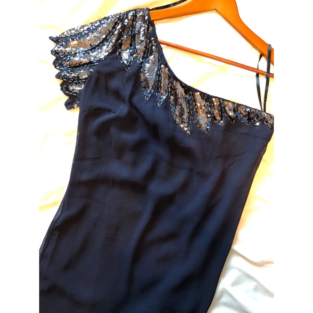 Ark & Co One Shoulder Sequin Detail Cocktail Dress